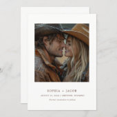 Invitation Modern Western Photo Boots Save the Date (Devant / Derrière)