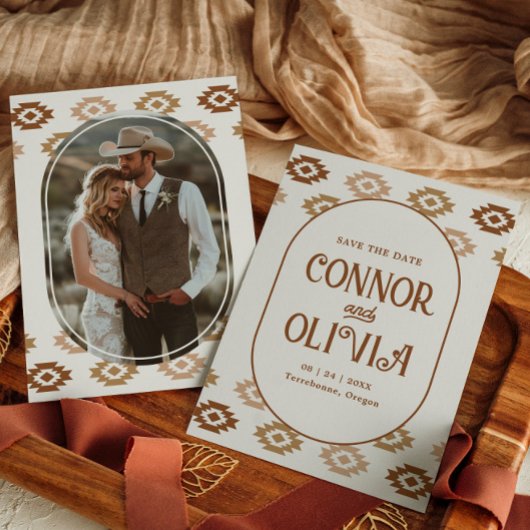 Invitation Modern Western Photo Save the Date Card