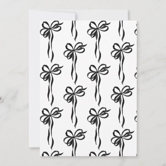 Invitation Modern Whimsical Black Bow Script Save the Date (Dos)