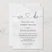 Invitation Modern white and black Photo Wedding (Devant)