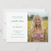 Invitation Modern White and Green Photo Graduation  (Dos)