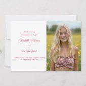 Invitation Modern White and Red Photo Grad Announcement (Dos)