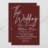 Invitation Modern White and red Simple Wedding  (Devant / Derrière)