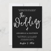 Invitation Modern White Black Simple Wedding (Devant)