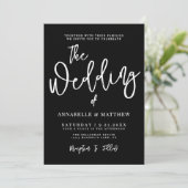 Invitation Modern White Black Simple Wedding (Debout devant)