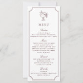 Invitation Modern White Burgundy Double Frame wedding  Menu (Devant)
