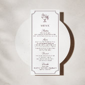 Invitation Modern White Burgundy Double Frame wedding  Menu