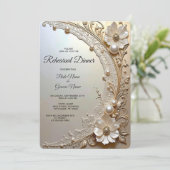 Invitation Modern White Flowers Pearls Rehearsal Dinner (Debout devant)