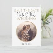 Invitation Modern White Gold Elegant Ajouter Votre Mariage Ph (Debout devant)