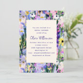 Invitation Modern Wildflower Meadow Bridal Shower Purple (Debout devant)