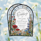 Invitation Modern Wildflower Stained Glass Arch Wedding