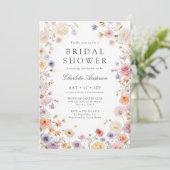 Invitation Modern Wildflowers Bridal Shower (Debout devant)