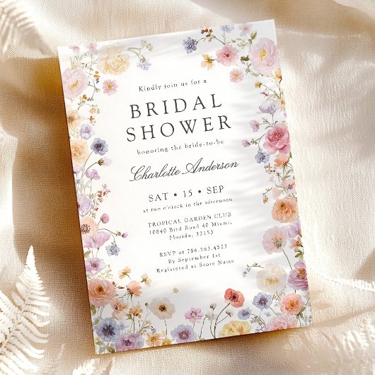 Invitation Modern Wildflowers Bridal Shower