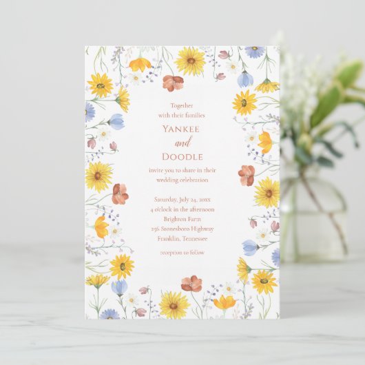 Invitation Modern wildflowers spring wedding (Debout devant)