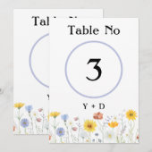 Invitation Modern wildflowers spring wedding (Devant / Derrière)