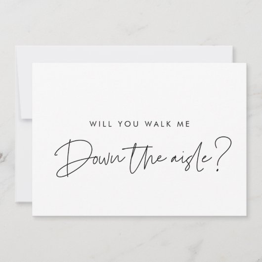 Invitation Modern Will you walk me down the aisle proposal (Devant)