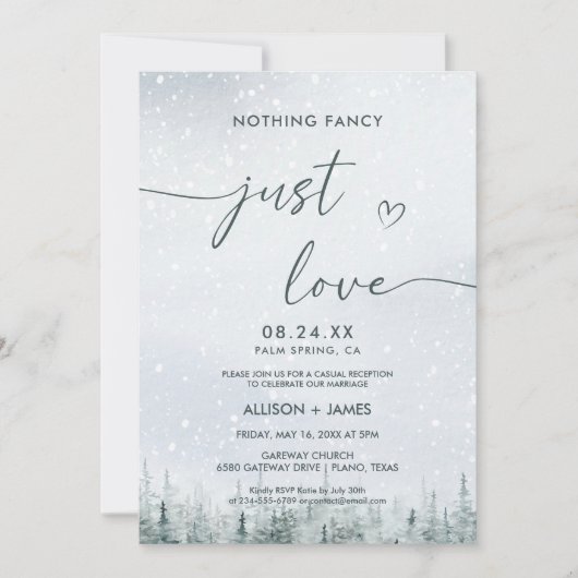 Invitation Modern Winter Forest Wedding (Devant)