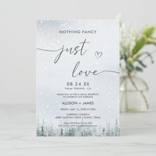Invitation Modern Winter Forest Wedding (Debout devant)