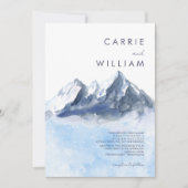 Invitation Modern Winter Mountain Pattern Wedding (Devant)