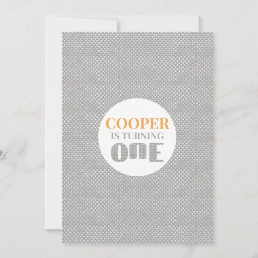 Invitation Modern Yellow Grey Construction 1st Birthday  (Dos)