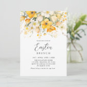 Invitation Modern Yellow Spring Floral Easter Brunch (Debout devant)