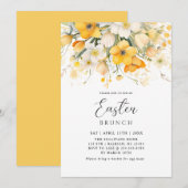 Invitation Modern Yellow Spring Floral Easter Brunch (Devant / Derrière)