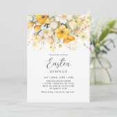 Invitation Modern Yellow Spring Floral Easter Dinner (Debout devant)