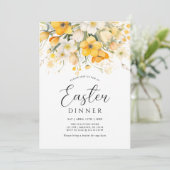 Invitation Modern Yellow Spring Floral Easter Dinner (Debout devant)