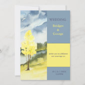 Invitation Modern Yellow Tree Landscape destination Wedding (Devant)