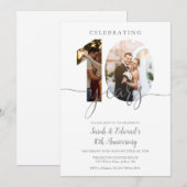 Invitation Moderne 10e anniversaire de mariage 2 Photo (Devant / Derrière)