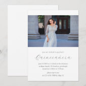 Invitation Moderne 15 Anniversaire Quinceañera Photo Blanc (Devant / Derrière)