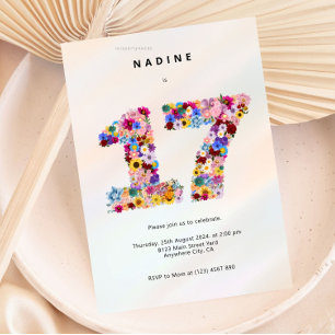 Invitation moderne 17e anniversaire Dix-sept fêtes