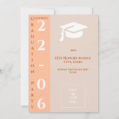 Invitation Moderne 1 Photo Personnalisable Pêche Beige Blanc (Dos)