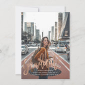 Invitation Moderne, 2021, Annonces Roses d'obtention d'un dip (Devant)