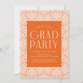 Invitation Moderne 2022 Orange 3 Photo Graduation Party (Dos)