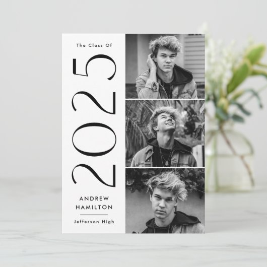 Invitation Moderne 2023 3 Photo Graduation Party (Debout devant)