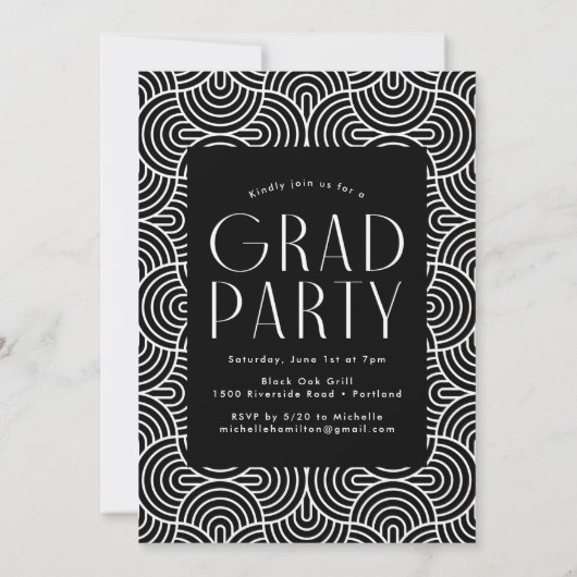 Invitation Moderne 2023 3 Photo Graduation Party (Dos)