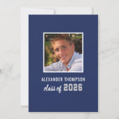 Invitation Moderne 2023 Graduate Navy Grey Graduation Party (Dos)