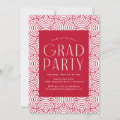 Invitation Moderne 2023 Red 3 Photo Graduation Party (Dos)