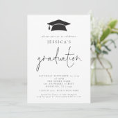 Invitation Moderne 2024 Graduation Photo Mortar Board Casquet (Debout devant)