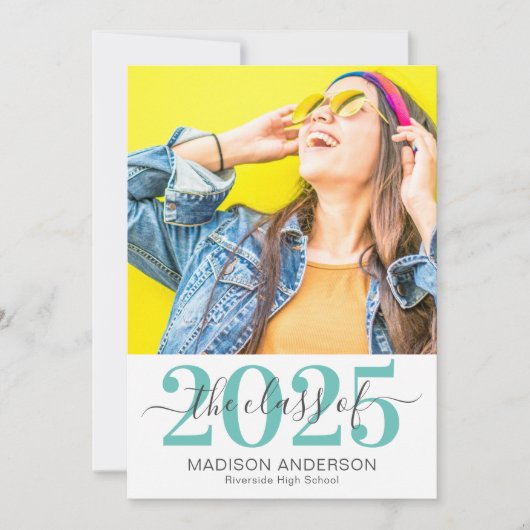 Invitation Moderne 2025 Diplôme Photo (Devant)