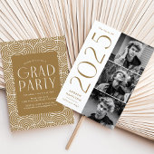 Invitation Moderne 2025 en laiton 3 Photo Graduation Party