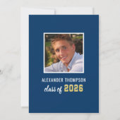 Invitation Moderne 2025 Graduate Navy Gold Graduation Party (Dos)