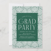Invitation Moderne 2025 Green 3 Photo Graduation Party (Dos)