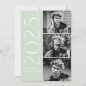 Invitation Moderne 2025 Mint Green 3 Photo Graduation Party (Devant)
