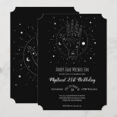 Invitation Moderne 21 Anniversaire Fortune Teller Palmistry M (Devant / Derrière)