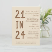 Invitation Moderne 21e anniversaire 21 en 24 Anniversaire (Debout devant)