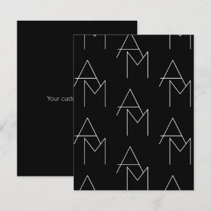 Invitation Moderne 2 Initiales Motif Noir & Blanc