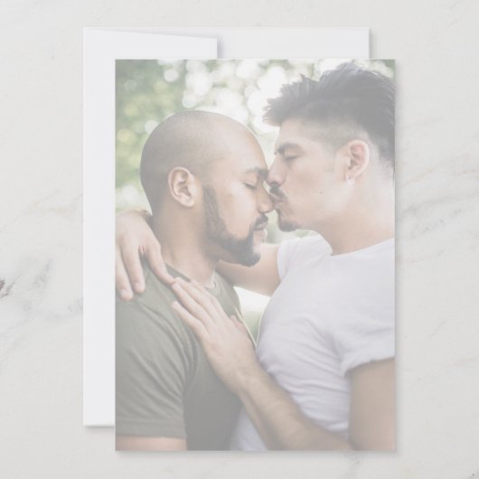 Invitation Moderne 2 Photo LGBTQ Couples Douche (Dos)