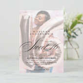 Invitation Moderne 2 Photo Sweet 16 Anniversaire (Debout devant)